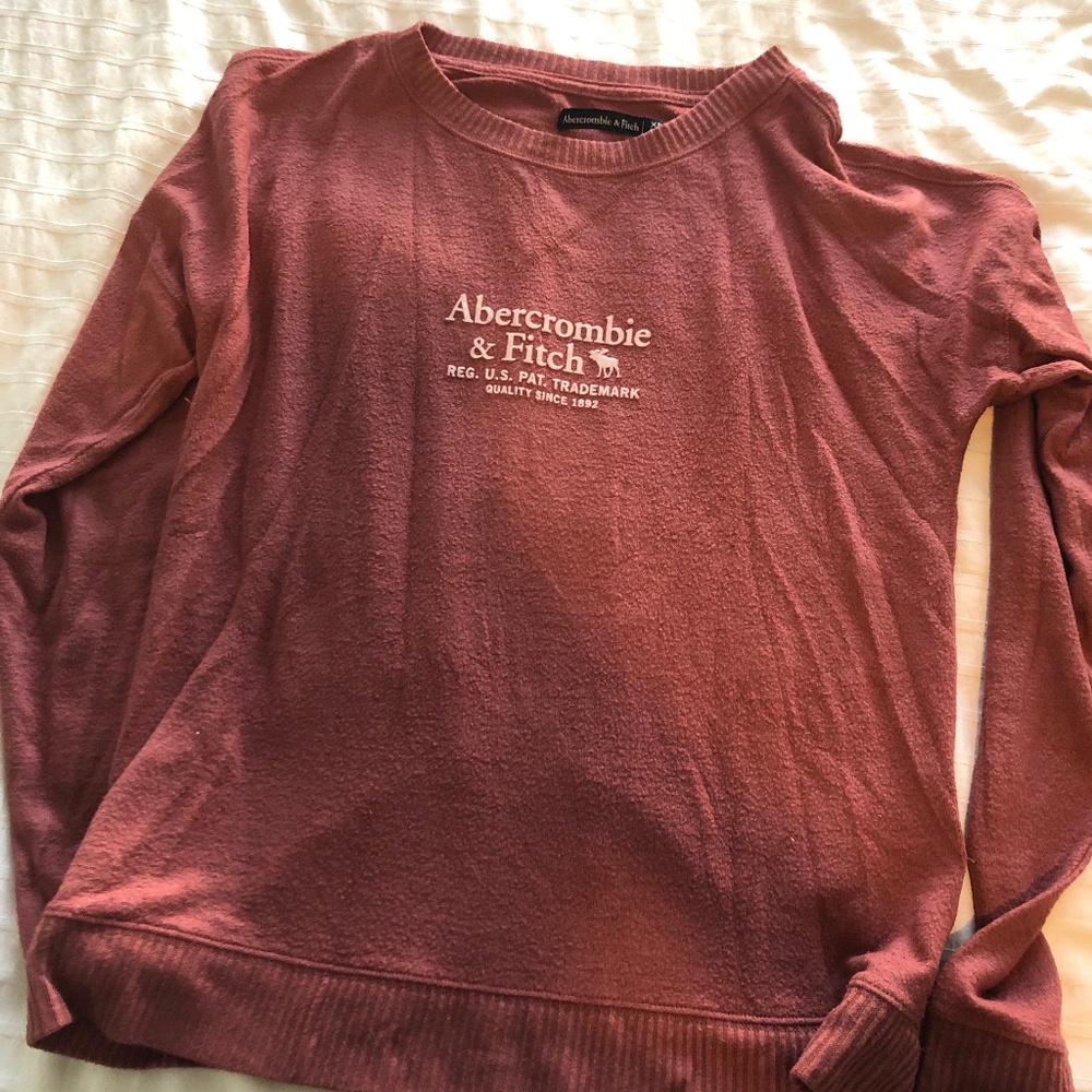 Burnt orange A&F crewneck
